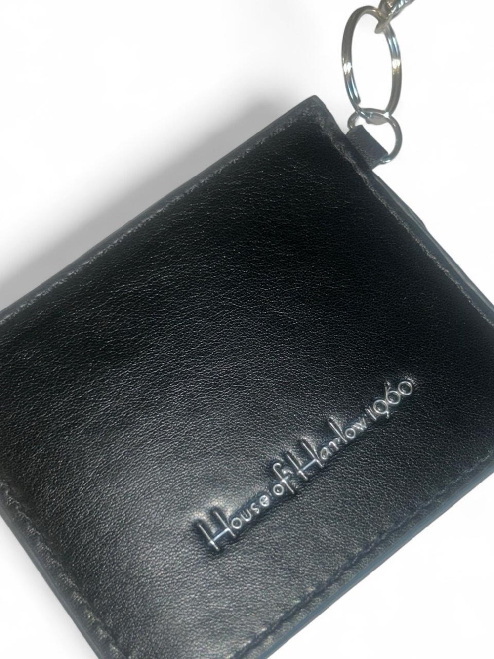 House of Harlow 1960 Black Leather Key & Card Holder with Keyring